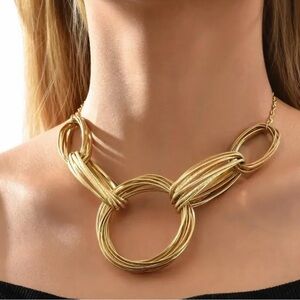 Golden Necklace 18k Gold Plated Alloy Necklace Chain - Jewelry
